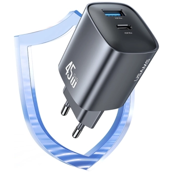 Ładowarka sieciowa USAMS CC290 T66 45W   GaN 1xUSB-A 1xUSB-C tarnish