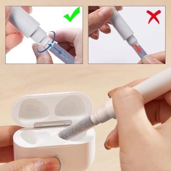 Zestaw czyszczący Tech-Protect CS02 do słuchawek 3w1 - biały