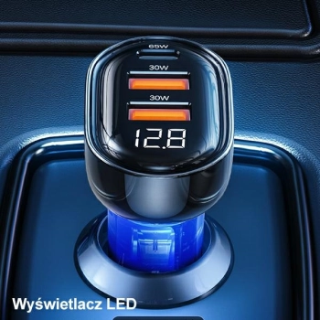 USAMS Ład. sam. 2xUSB+1xUSB-C 125WFast Charge transparent blue CC158CC02 (US-CC158)
