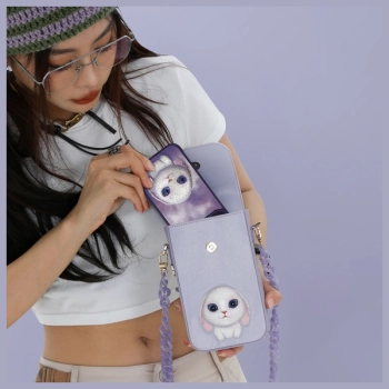 Nimmy torebka na telefon                 fioletowy/purple Big Eyed Pet 2.0 Rabbit