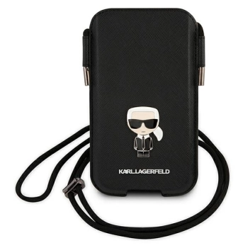 Karl Lagerfeld Torebka KLHCP12LOPHKMK    6,7 czarny/black hardcase Saffiano Ikonik Karl`s
