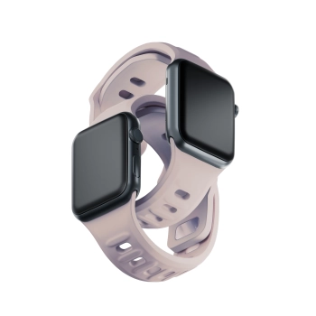 38/40/41/42 mm Latte (small) - 3mk Silicone Watch Strap for Apple