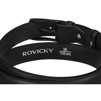 Pasek męski ze skóry ekologicznej z klasyczną klamrą - Rovicky