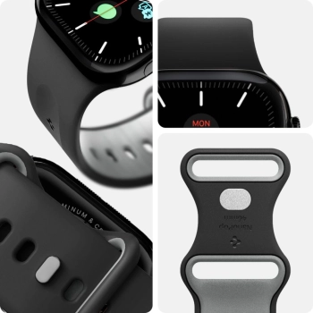 Pasek Spigen Nano Pop na Apple Watch 44 / 45 / 46 / 49 mm - czarno-szary