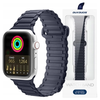 Dux Ducis Strap (Armor Version) pasek Apple Watch SE, 9, 8, 7, 6, 5, 4, 3, 2, 1 (41, 40, 38 mm) silikonowa magnetyczna opaska bransoleta niebieski