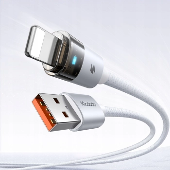 MCDODO KABEL USB SZYBKIE ŁADOWANIE DO IPHONE LIGHTNING PD 36W 1M LED BIAŁY