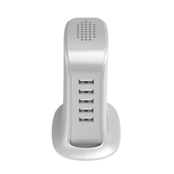 Dudao ładowarka sieciowa 5x USB z wbudowanym kablem sieciowym EU biały (A5EU)