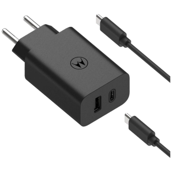 Ładowarka sieciowa Motorola TurboPower   50W Dual USB-C/USB-A z kablem USB-C 1m czarny