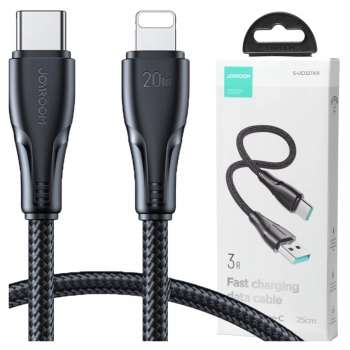 Kabel Joyroom Surpass Series A11 Lightning / USB-C 20W 0.25 m - czarny