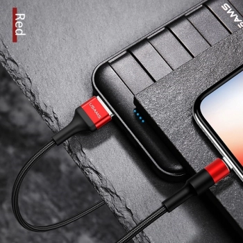USAMS Kabel pleciony U5 2A lightningczerwony/red 1,2m SJ220IP02 (US-SJ220)
