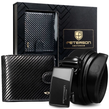 Portfel skórzany z paskiem Peterson ochrona rfid