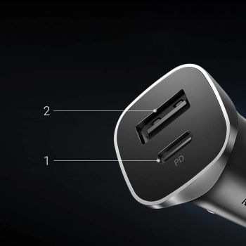 Ładowarka samochodowa Ugreen CD130 USB-A / USB-C 30W - szara