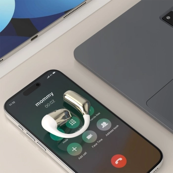 Słuchawka zauszna Dudao U4Pro Bluetooth uniwersalna do obu uszu - beżowo-złota