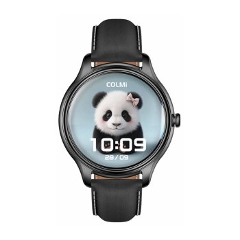 Smart Watch COLMI L28 (czarny silikon + czarny skórzany pasek)