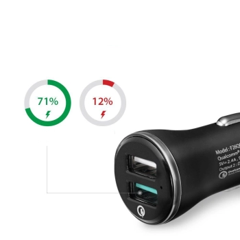 SPIGEN F27QC QC3.0 2-PORT CAR CHARGER BLACK
