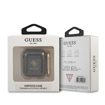 Guess GUA2UCG4GK AirPods 1/2 coverczarny/black Glitter Collection