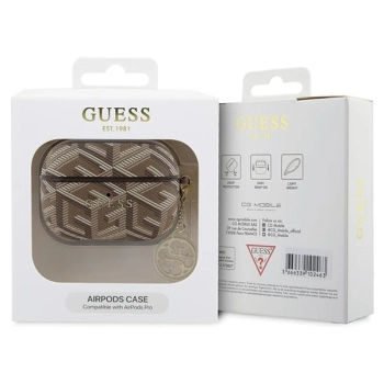 Guess GUAPPGCE4CW AirPods Pro coverbrązowy/brown GCube Charm