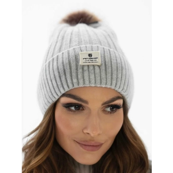 Czapka PTN elegancka stylowa do codziennego noszenia grey