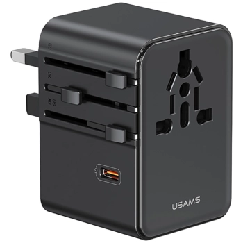 Ładowarka sieciowa USAMS Travel Adapter  CC310 3xUSB-C 70W 4w1 US/AU/EU/UK czarny
