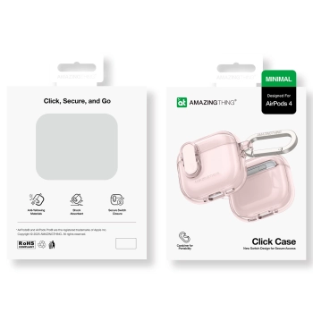 Etui AMAZINGTHING Minimal Case do AirPods 4 - różowe