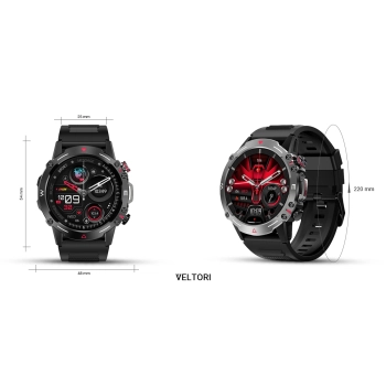 Smartwatch VELTORI VT110-1 Czarny Pasek Silikonowy