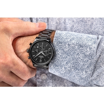 Zegarek Męski Giewont Chronograph Sapphire Czarny GW6310-B1