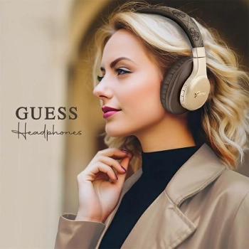 Guess słuchawki nauszne BluetoothGUBH604GEMW brązowy/brown 4G Script