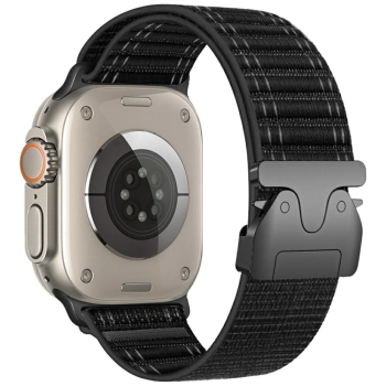 Pasek Beline Woven Nylon Diagonal Style  Parachute do Apple Watch 42/44/45/49mm czarny