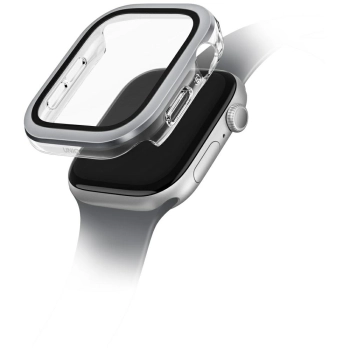 Etui UNIQ Voute do Apple Watch Series 10 46mm szkło hartowane srebrny