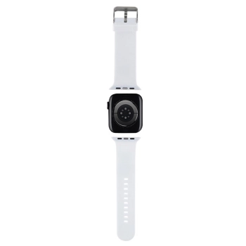 Karl Lagerfeld Pasek KLAWMSLKCNH AppleWatch 38/40/41mm biały/white strap 3D Rubber Karl&Choupette Heads