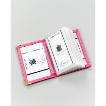 Etui na karty skórzane 302-BL-PINK