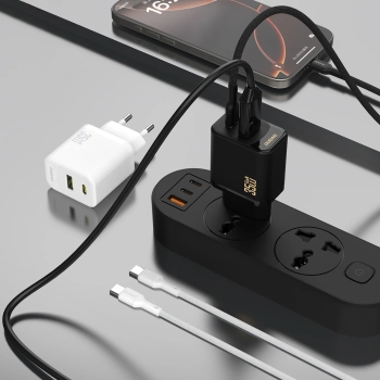Ładowarka sieciowa Dudao A27 MaxC 35W + kabel USB-C - biała
