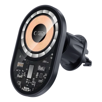 TECH-PROTECT MM15W-V6 MAGNETIC MAGSAFE DASHBOARD & VENT CAR MOUNT WIRELESS CHARGER 15W BLACK/INTERIOR