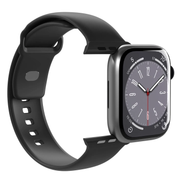 Pasek silikonowy Puro Icon do Apple Watch 42 / 44 / 45 / 49 mm - czarny (2 szt.)