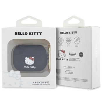 Hello Kitty HKAP3DKHSK Airpods Pro coverczarny/black Silicone 3D Kitty Head