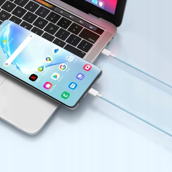 CO2 ŁADOWARKA KABEL USB-C SZYBKIE ŁADOWANIE USB TYP C DO IPHONE 15 16 1M ŻÓŁTY