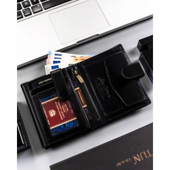 Skórzany portfel męski na zatrzask - Peterson