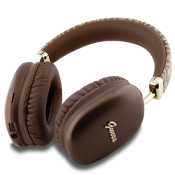 Guess słuchawki nauszne BluetoothGUBHK1GCTCSW brązowy/brown Gcube Metallic Script Logo