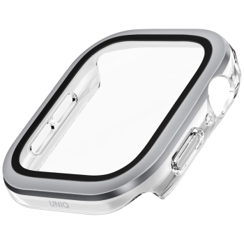 Etui UNIQ Voute do Apple Watch Series 10 42mm szkło hartowane srebrny