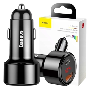 Ładowarka samochodowa Baseus Magic USB + USB-C QC 4.0  PD 45W (czarna)