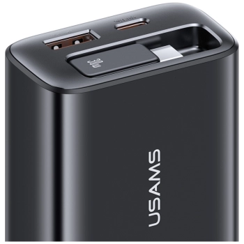 Ładowarka sieciowa USAMS Xiang Series    CC296 30W 1xUSB-C 1xUSB-A + kabel USB-C czarny