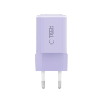 Ładowarka sieciowa Tech-Protect NCM33 PD 33W QC3.0 USB-C / USB-C - fioletowa
