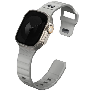 UNIQ pasek Stride Apple Watch Series1/2/3/4/5/6/7/8/9/SE/SE2/Ultra/Ultra 2 42/44/45/49mm FKM Rubber Strap szary/chalk grey