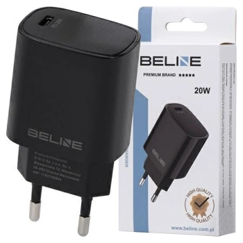 Beline Ład. siec. 1x USB-C 20W czarna/black (only head) PD 3.0  BLNCB20