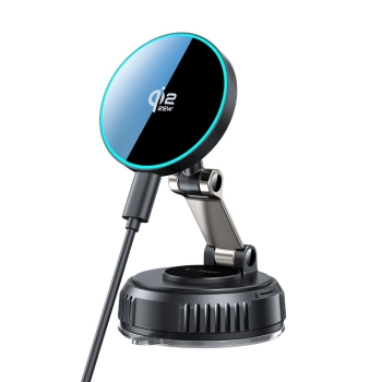 TECH-PROTECT V8 MAGNETIC MAGSAFE WINDSHIELD & DASHBOARD CAR MOUNT WIRELESS CHARGER 25W QI2.2 BLACK