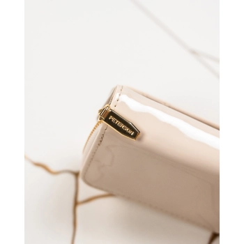 Portmonetka damska lakierowana mały portfel podwójny zatrzask suwak