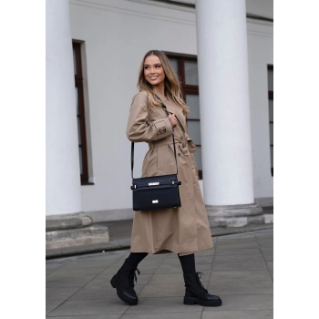 TOREBKA LISTONOSZKA DAMSKA CZARNA PETERSON ELEGANCKA LEKKA Z MAGNESEM I ZAMKIEM