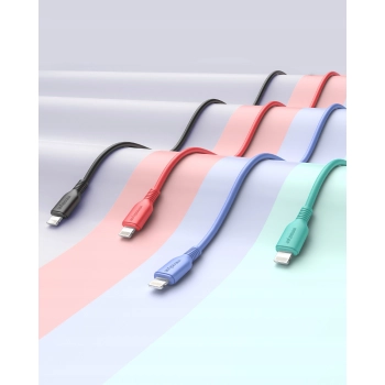 INNOSTYLE JAZZY KABEL USB-C LIGHTNING MFI SZYBKIEGO ŁADOWANIA DO IPHONE KEVLAR 1M CZERWONY