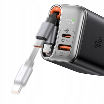 MCDODO SZYBKA ŁADOWARKA SIECIOWA ZASILACZ 3X USB-C PD USB GAN 40W KABEL 1M