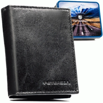 Portfel męski skórzany klasyczny elegancki z RFID Peterson na prezent